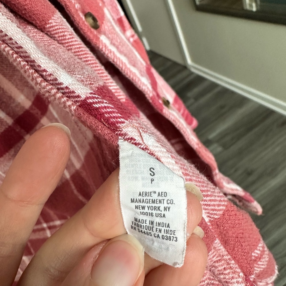 Aerie Pink Plaid Button-Down Shirt As Is | Wash wear - Picture 7 of 10